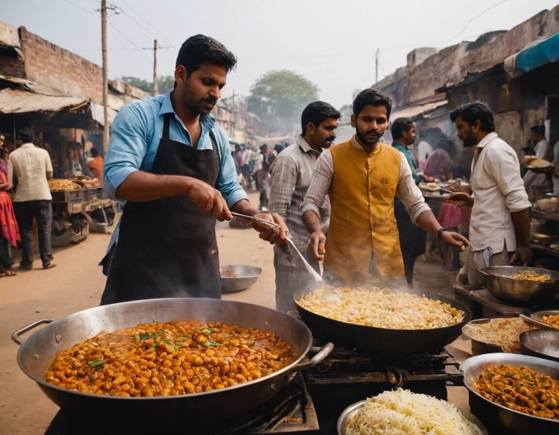 Plated street food dish from a Ganga Club food tour in India